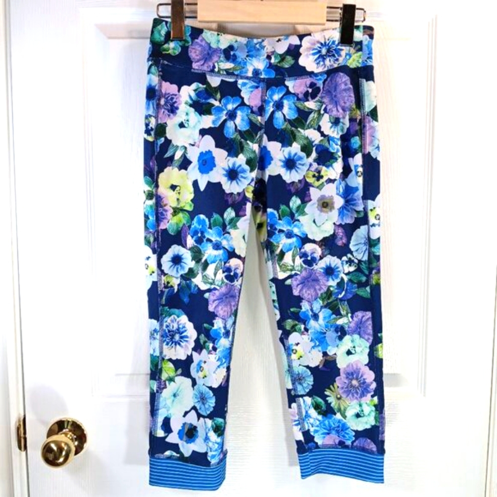 NWOT Old Navy Girls Floral Leggings Size XL Blue Purple